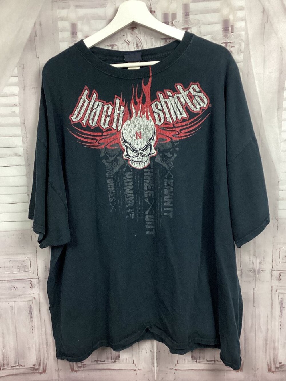 Vintage Nebraska Cornhusker Black Shirts Tee 3XL